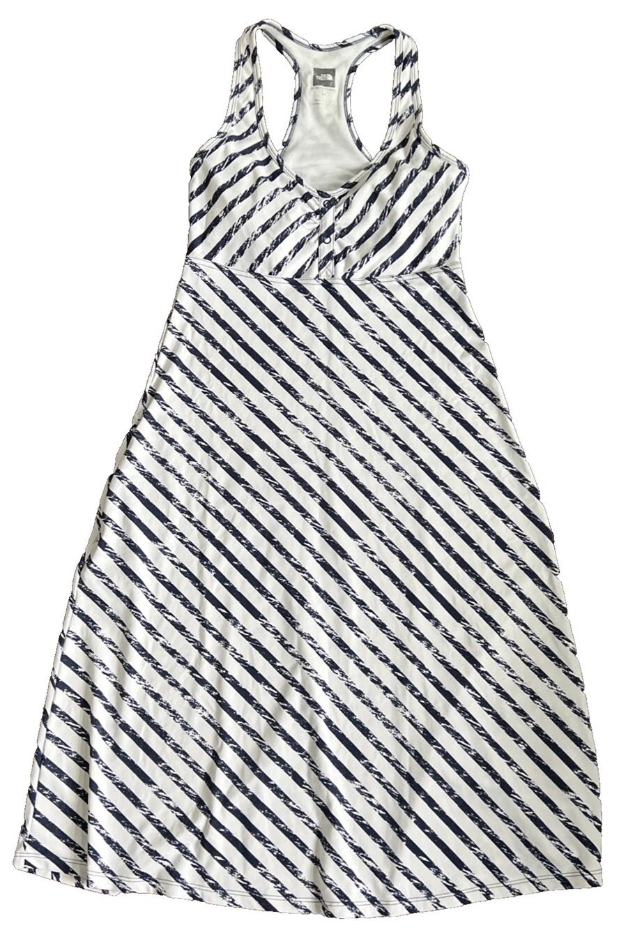 North Face Abby Dress women S Small Striped Racerback Athletic Travel Zip Pocket